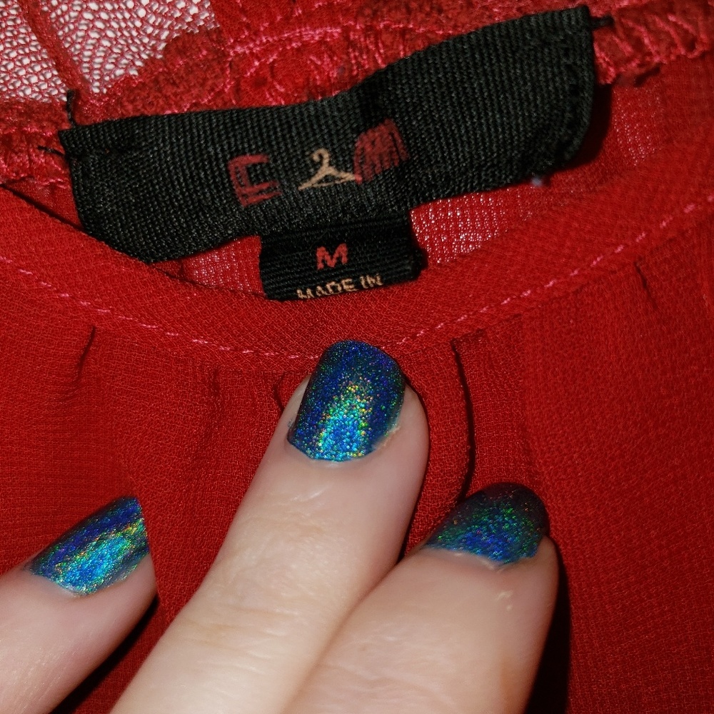 Red Flowy Top - Picture 4 of 4